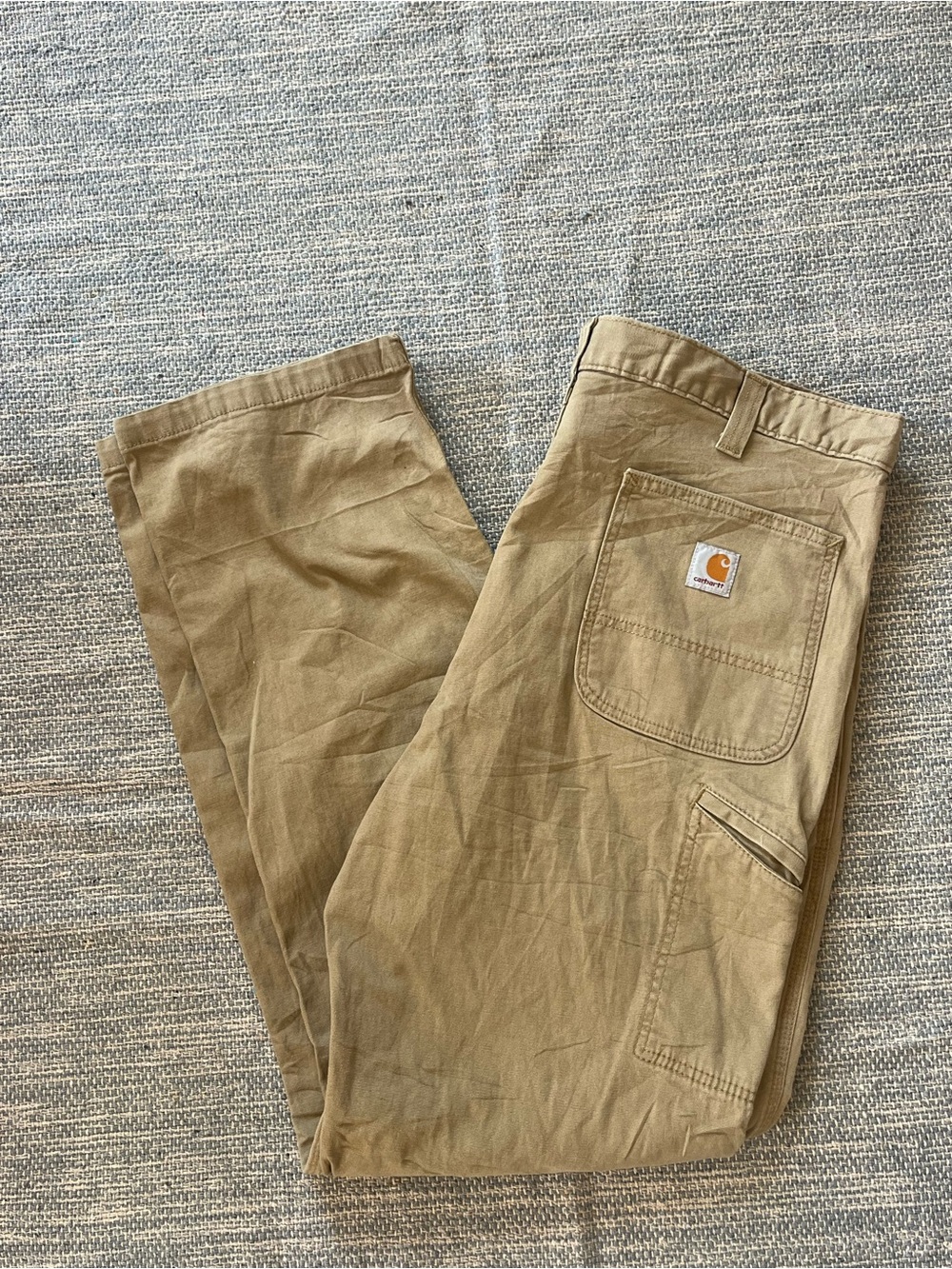 Carhartt Relaxed Fit Canvas Carpenter Pants Workwear Tan VTG 38 x 34
